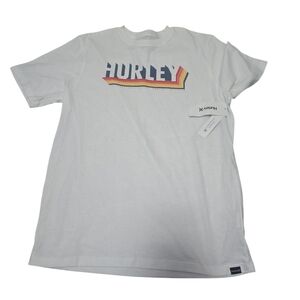 Hurley White Tee with Multicolor Logo